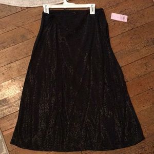 Black Cheetah Print Silky Skirt